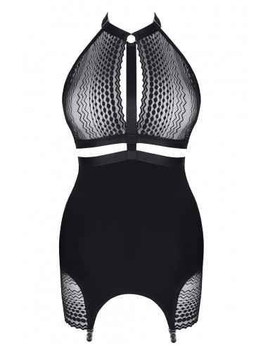 73. Svart lycra/spets klänning